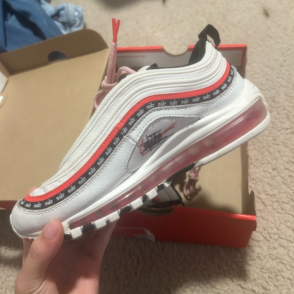 NIKE air max 97. size 4.5. White/Habanero Red